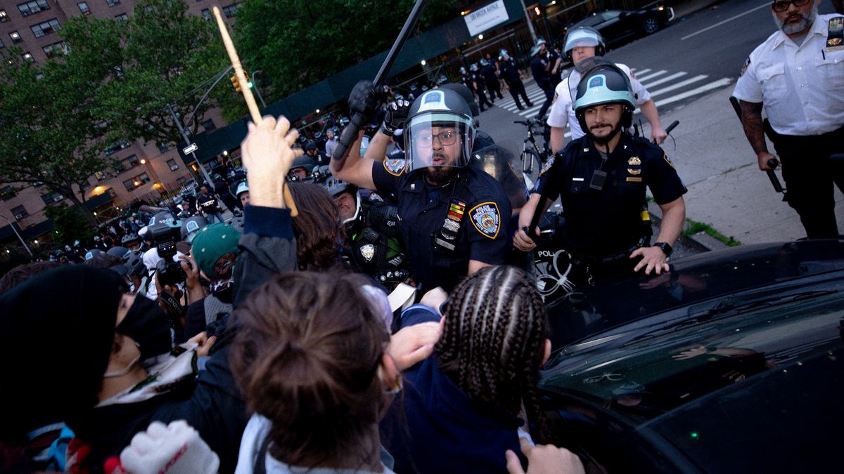 NYPD officers swung batons at protesters in Mott Haven, Bronx during a June 4 protest.