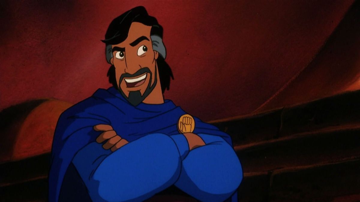 Cassim, a Middle Eastern man with salt-and-pepper hair, in Aladdin and the King of Thieves