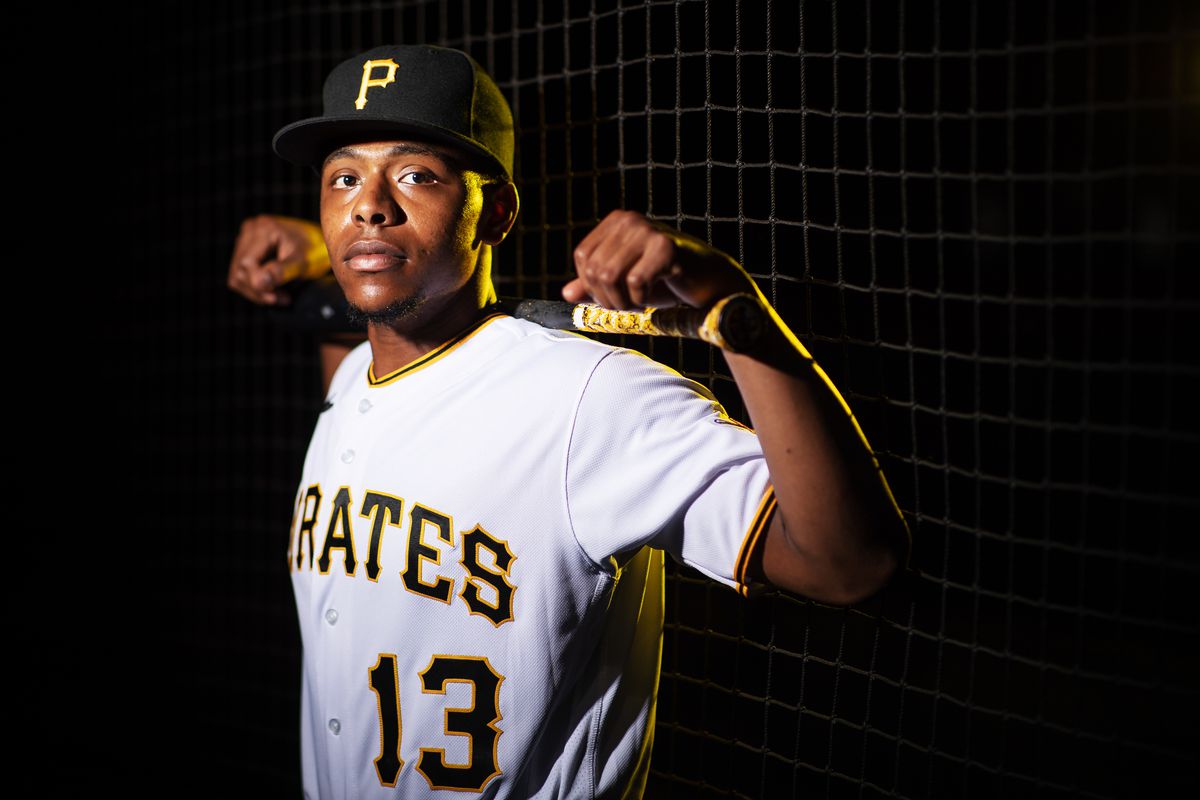 KeBryan Hayes #13 of the Pittsburgh Pirates poses for a photo during the Pittsburgh Pirates Photo Day at Lecom Park on Wednesday, March 16, 2022 in Bradenton, Florida.
