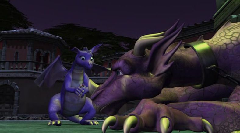 Penelope and Hugo, the dragons, look at each other in Barbie as Rapunzel