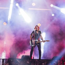 Keith Urban performs "Never Comin' Down" at the 52nd annual CMA Awards at Bridgestone Arena on Wednesday, Nov. 14, 2018, in Nashville, Tenn. Urban will headline the Bank of American Fork Stadium of Fire on July 4, 2019.