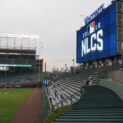 NLCS logo on the left-field video board