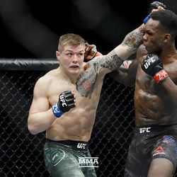 Israel Adesanya and Marvin Vettori tangle at UFC on FOX 29 fight.