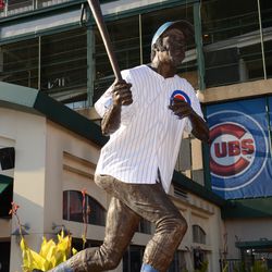 4:19 p.m. The Billy Williams statue, at Sheffield and Addison - 