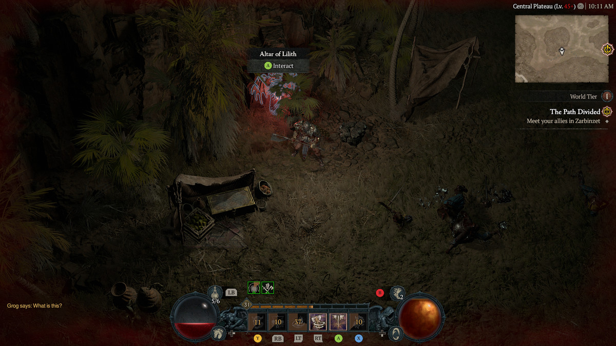 A Barbarian approaches the 21st Altar of Lilith in Kehjistan in Diablo 4