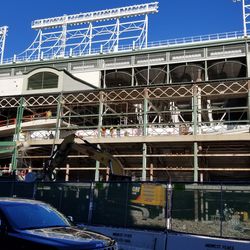 South face of the ballpark, concrete panels now gone