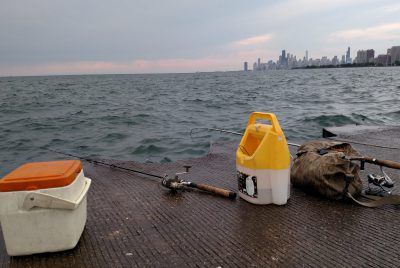 Perch fishing at Montrose Harbor in Chicago, a stilllfife.<br>Dale Bowman/SunTimes