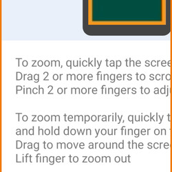You can then magnify the display by moving your finger around.