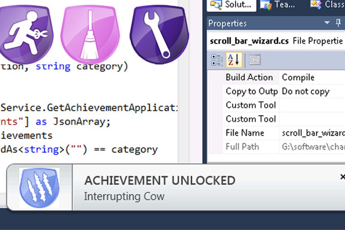 Visual Studio achievements