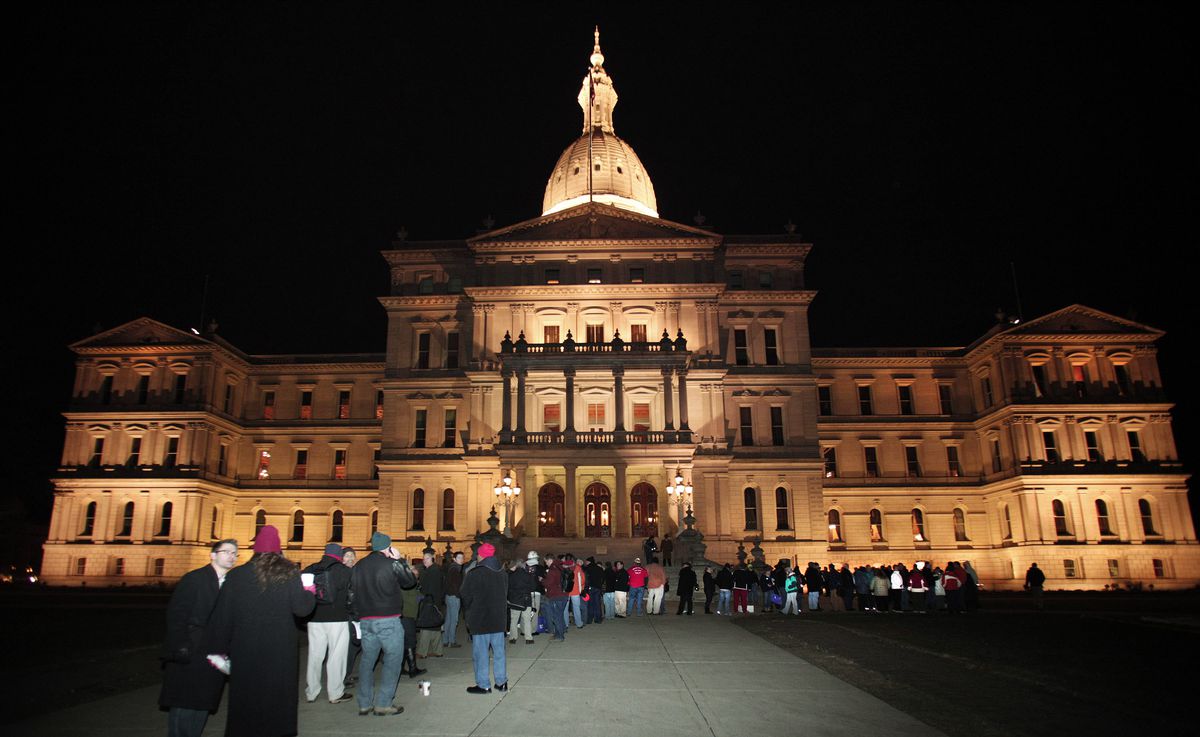 Michigan's Right-To-Work Legislation Draws Large Protests At Capitol