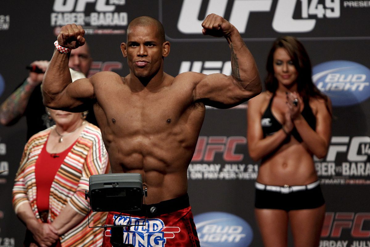 Hector Lombard weighs in at UFC 149