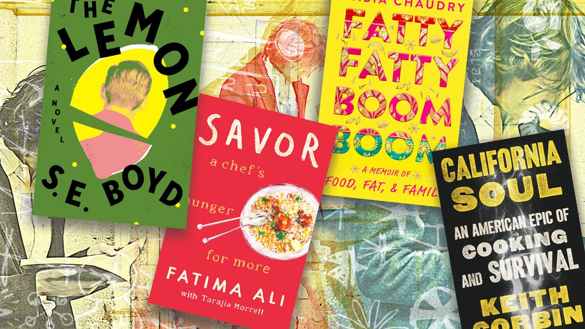 The covers of books The Lemon, Savor, Fatty Fatty Boom Boom, and California Soul