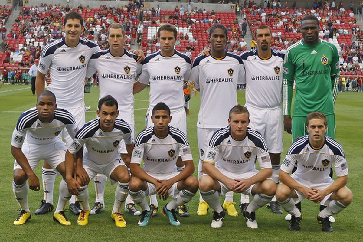 SANDY, UT - JUNE 9: Los Angels Galaxy players pose for a picture before their game with the Real Salt Lake before an MLS soccer game June 9, 2010 in Sandy, Utah. Real beat the Galaxy 1-0. (Photo by George Frey/Getty Images)