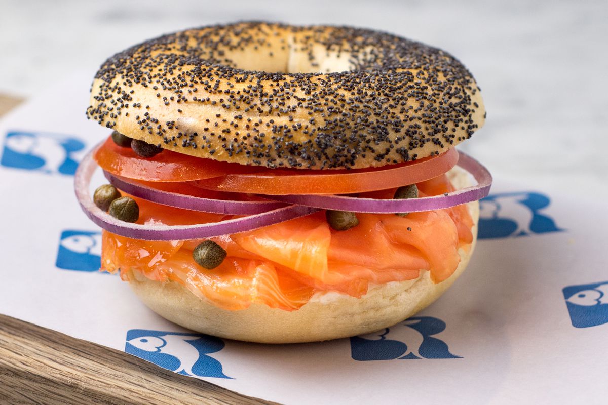 Bagel and lox sandwich from Russ &amp; Daughters