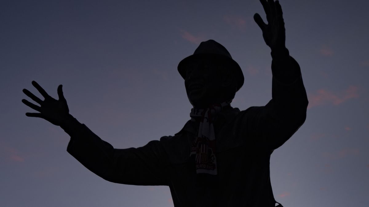 A statue of Bob Stoke outside the Stadium of Light, Sunderland