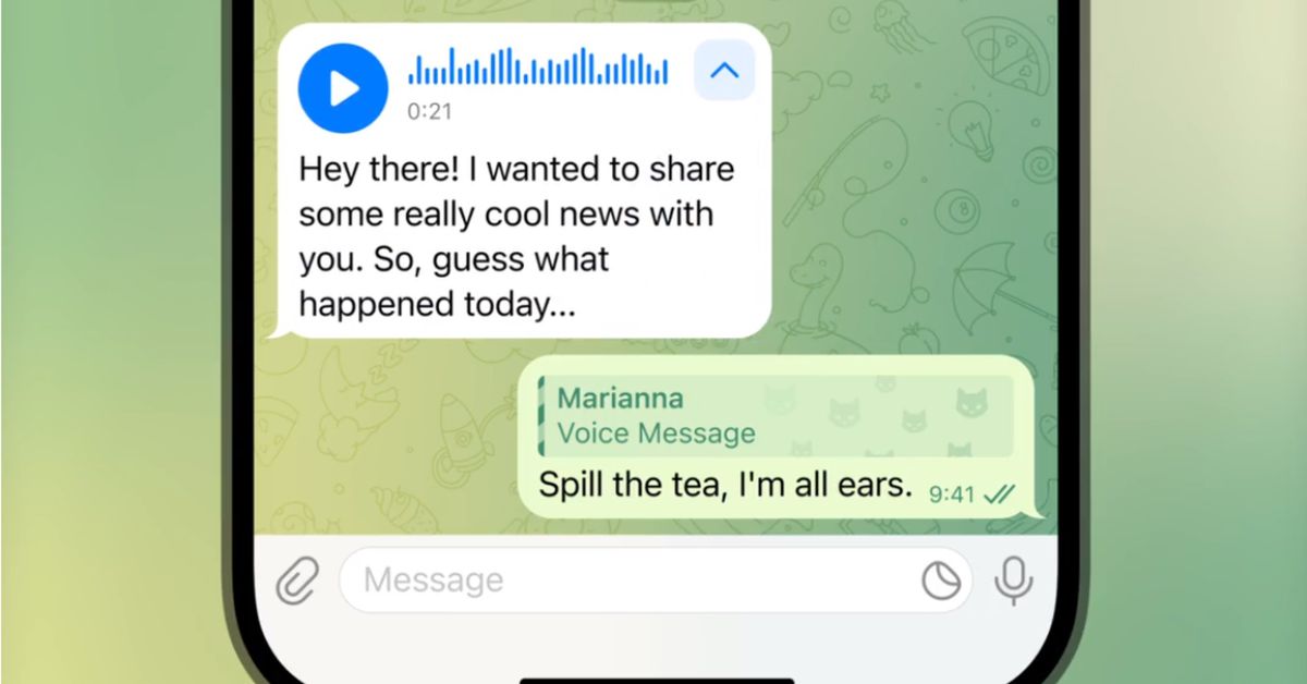 Telegram ora consente a chiunque di utilizzare la funzione di trascrizione da audio a testo