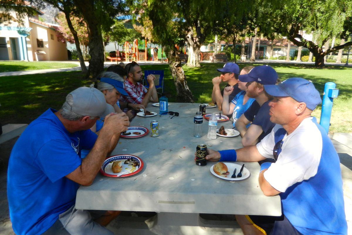 picnic table gathering