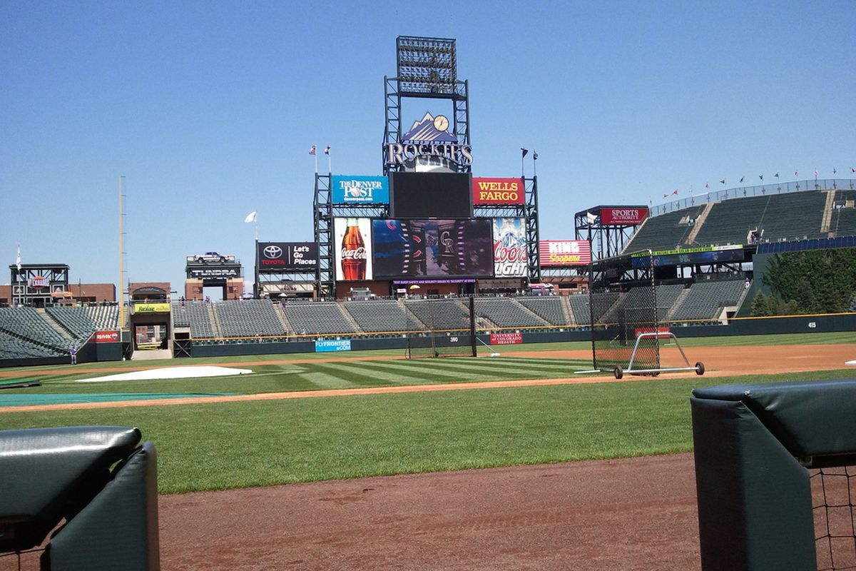 The view from the Rockies' dugout this morning