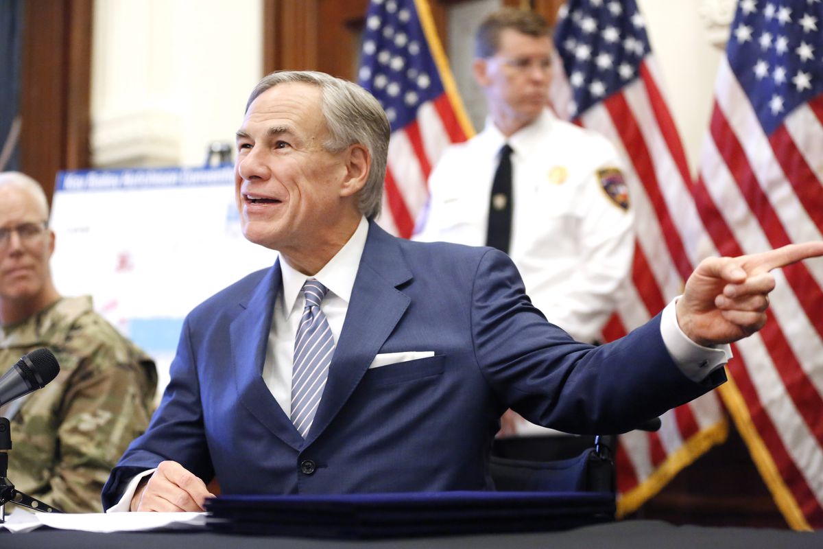 Texas Gov. Greg Abbott during a press conference this weekend