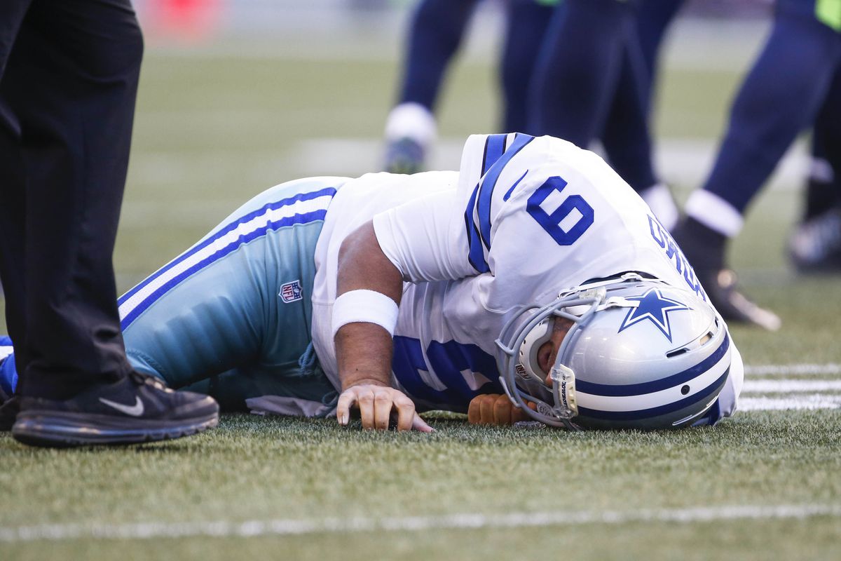 Tony Romo after being injured Thursday