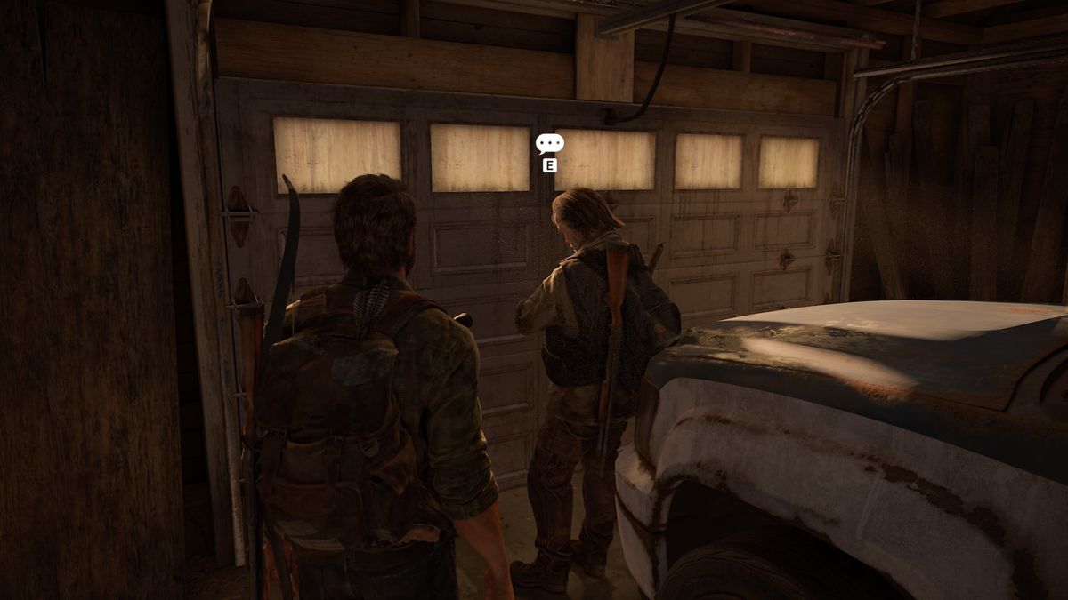 Optional conversation 13 location during the High School Escape section of the Bill’s Town chapter in The Last of Us Part 1