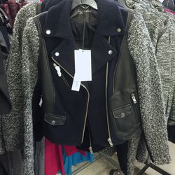 Shearling jacket with leather, $500 (was $2,200)