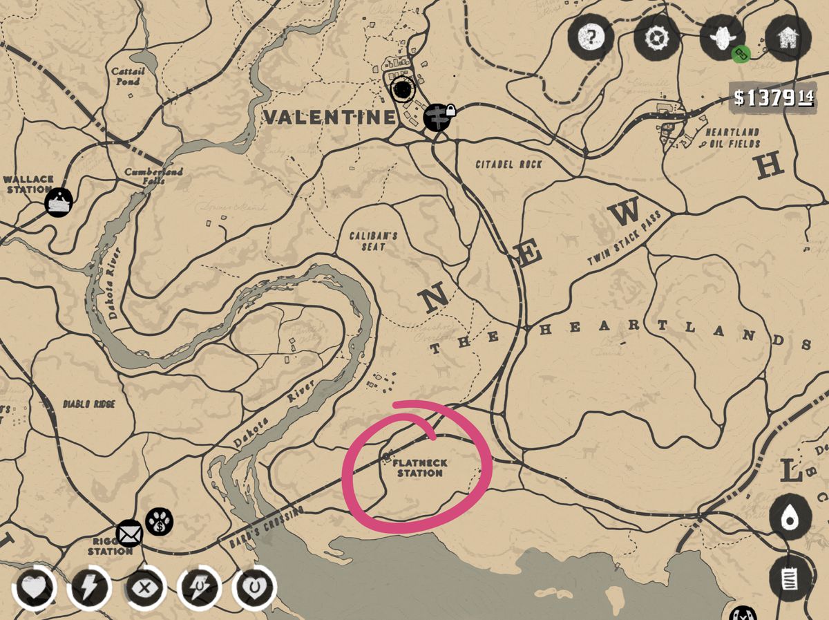 The location of Flatneck Station, Phineas T. Ramsbottom and the “Smoking and Other Hobbies” side quest in Red Dead Redemption 2