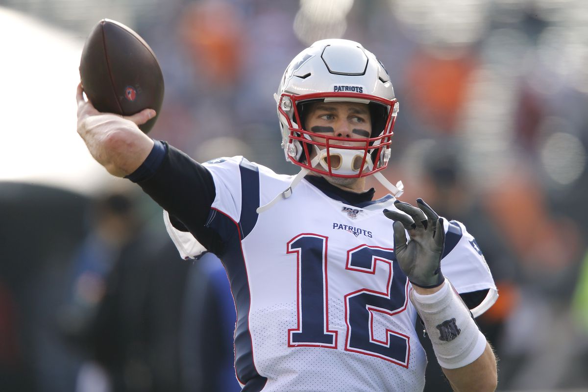 New England Patriots quarterback Tom Brady warms up before the game against the Cincinnati Bengals at Paul Brown Stadium.