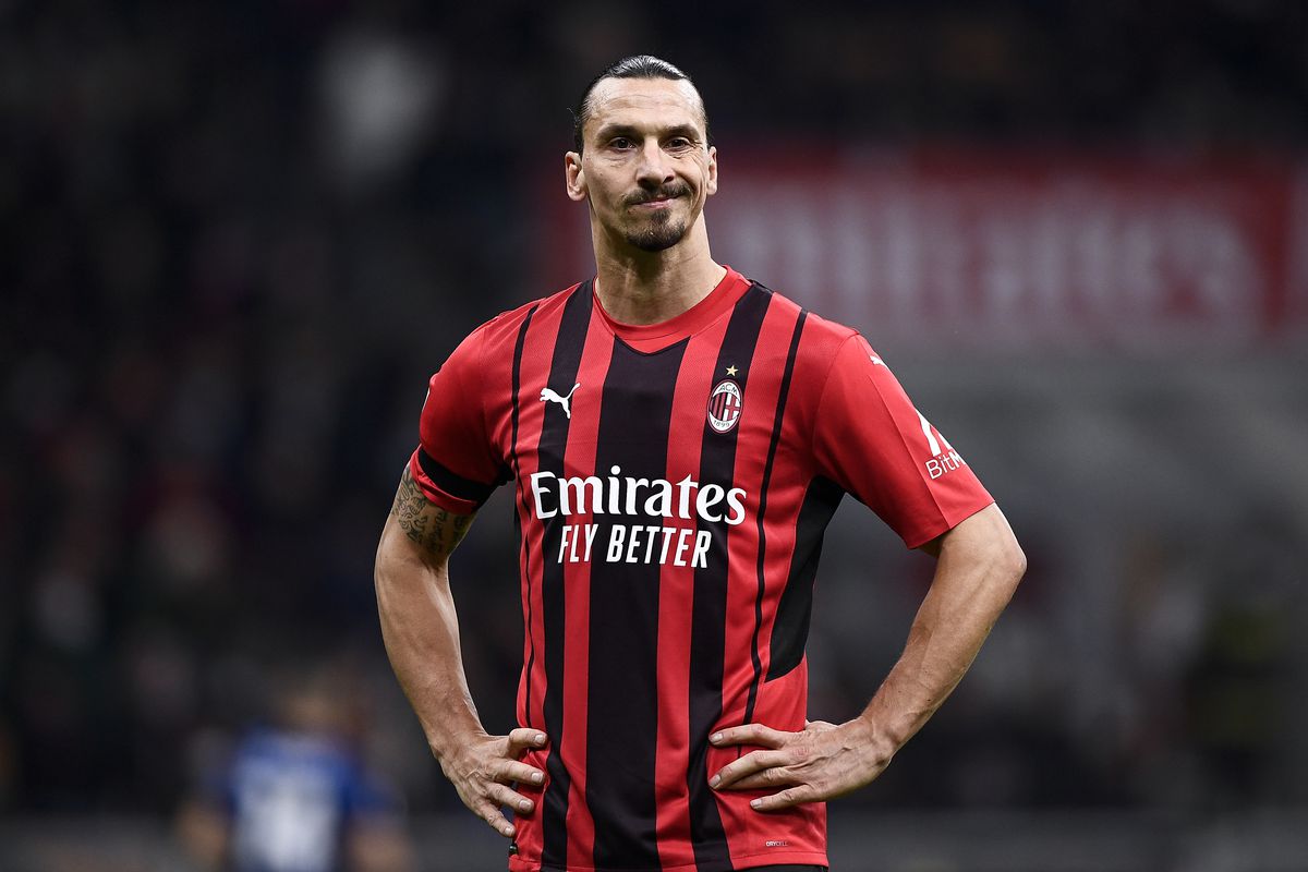 Zlatan Ibrahimovic of AC Milan looks on during the Serie A...