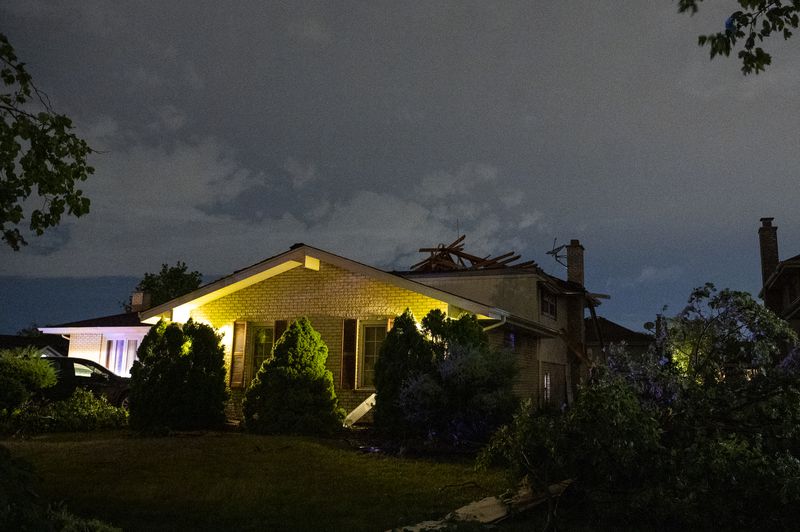 A fierce tornado ripped the roofs off homes in the western suburbs late Sunday night.