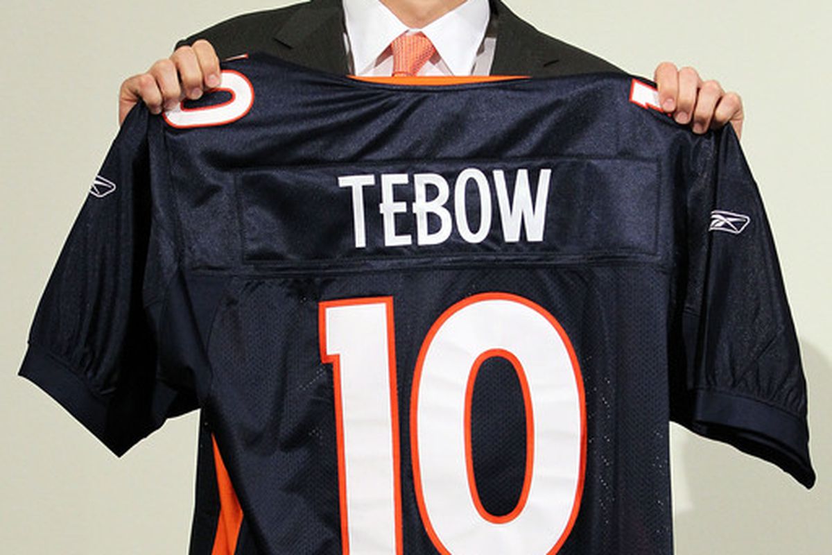Tim Tebow was taken 25th overall in the 2010 draft by the Broncos.