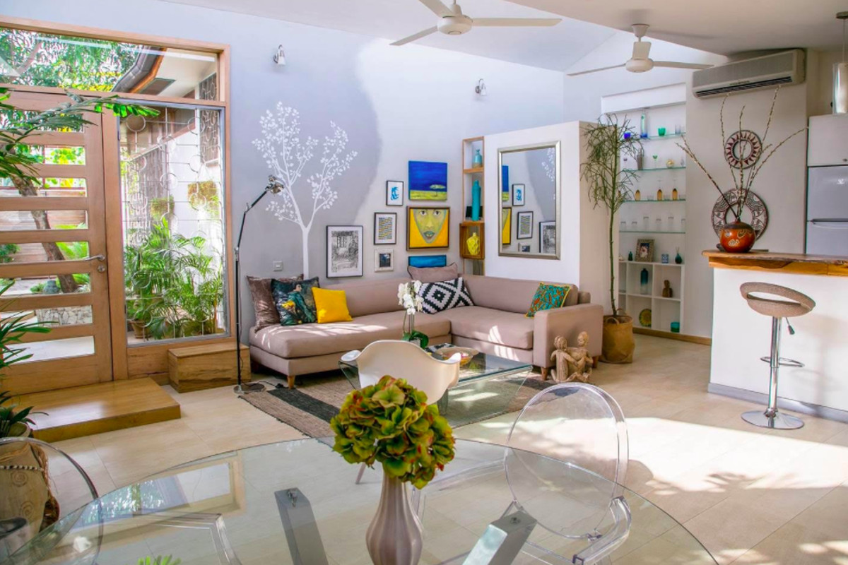 A photo of a living room from an Airbnb listing for a home in Accra Ghana