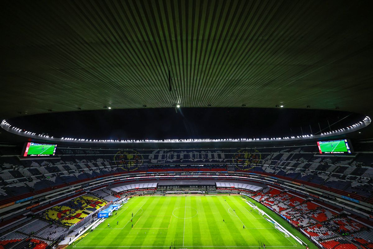 General view of Azteca stadium prior the 8th round match between América and Mazatlan FC as part of the Torneo Grita Mexico A21 Liga MX at Azteca Stadium on September 11, 2021 in Mexico City, Mexico.