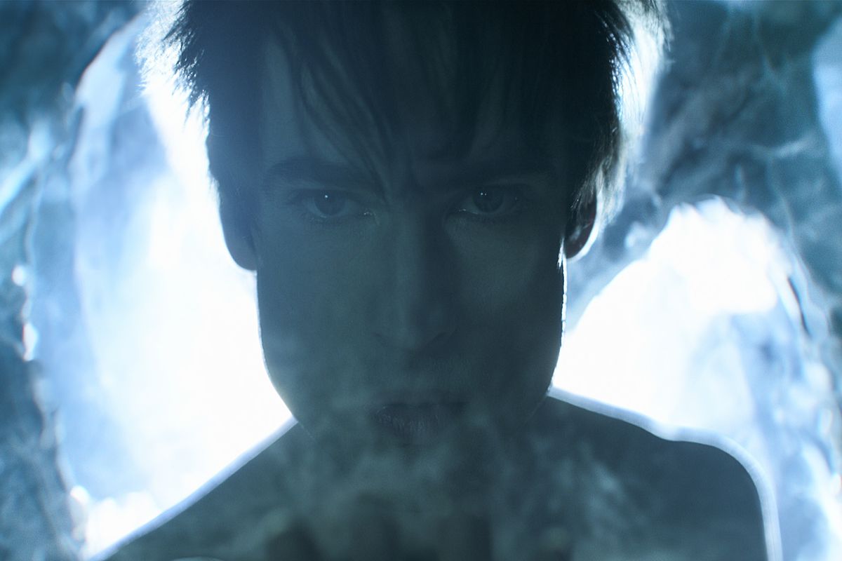 Dream of the Endless (Tom Sturridge) blows sand at the viewer in The Sandman.
