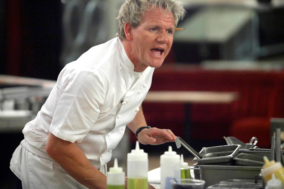 Gordon Ramsay yelling on the set of Hell’s Kitchen