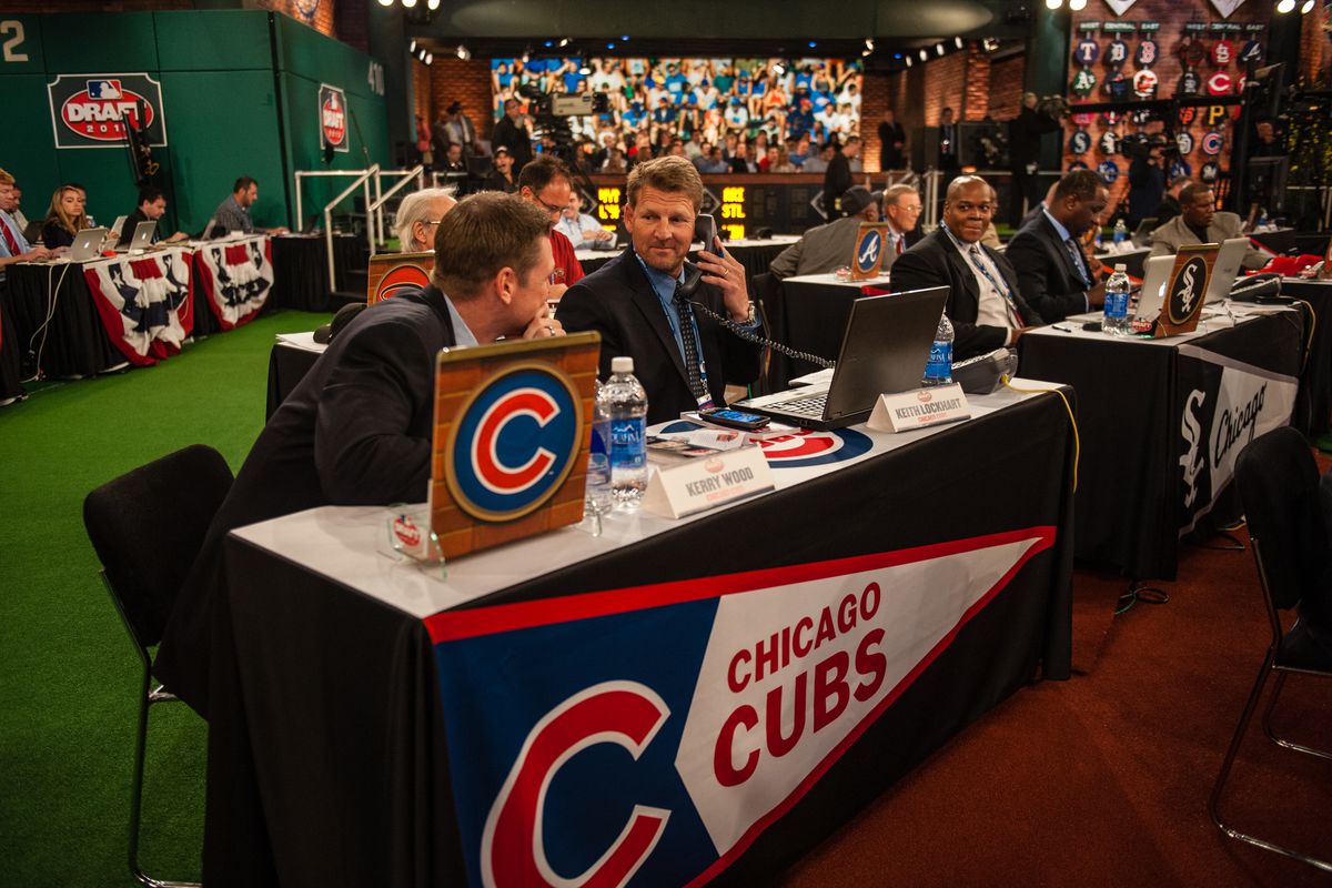 Kerry Wood and Keith Lockhart representing the Cubs at the 2013 draft