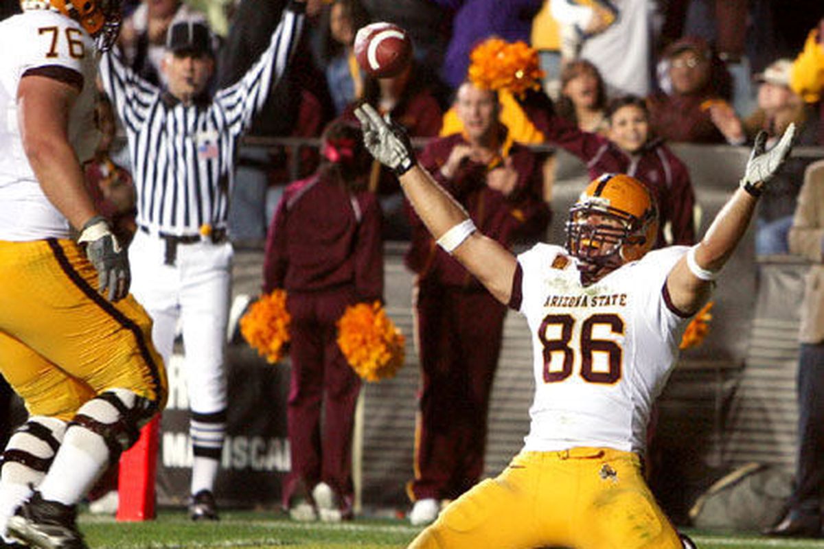 Zach Miller celebrated a lot of touchdowns while in Tempe. 