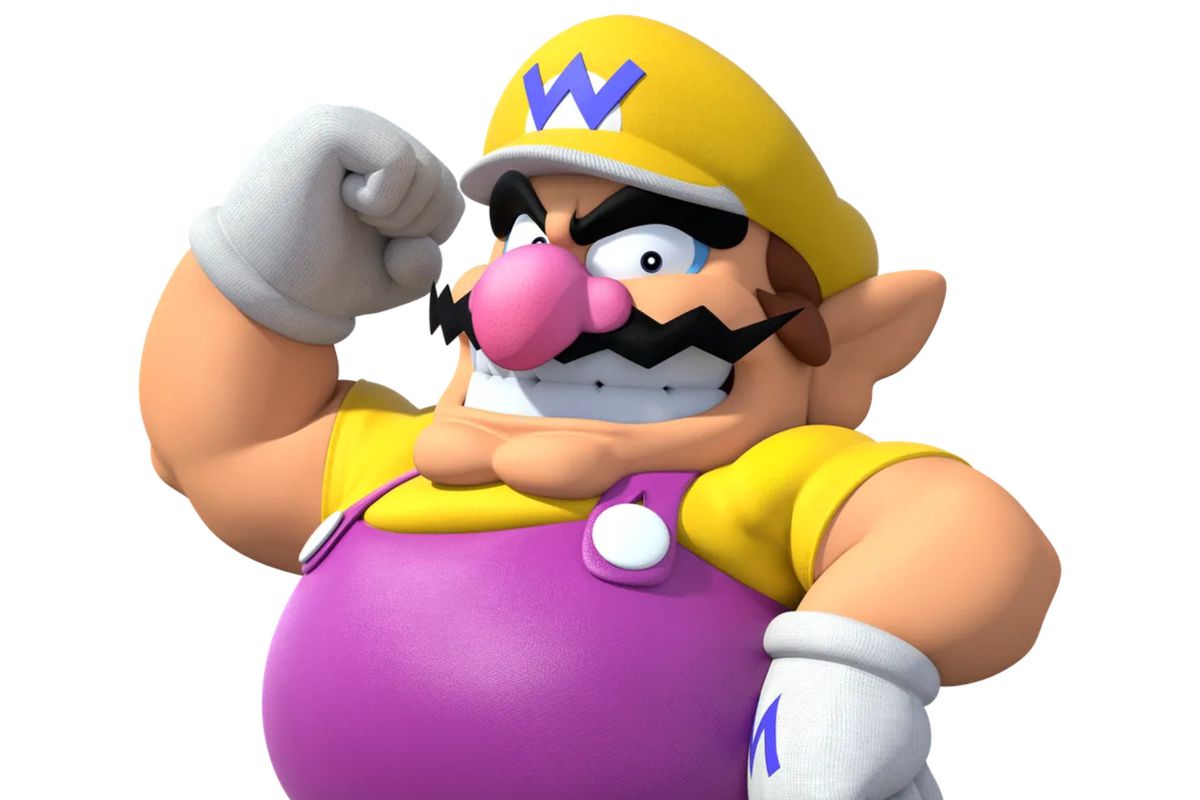 An image showing Wario, the alternate version of Mario who wears yellow and purple.