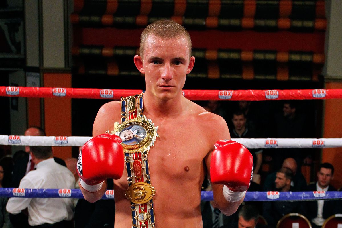 Paul Butler celebrates after winning the Commonwealth Super-Flyweight championship fight at Liverpool Olympia on June 28, 2013 in Liverpool, England.