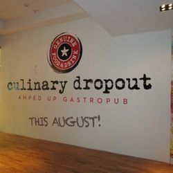 The plywood is up, announcing Culinary Dropout opening in August at the Hard Rock Hotel. 