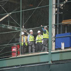 3:50 p.m. Contractors touring the ballpark - 