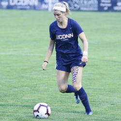 The Sacred Heart Pioneers take on the UConn Huskies in a women’s college soccer exhibition game at Morrone Stadium in Storrs, CT on August 7, 2018.