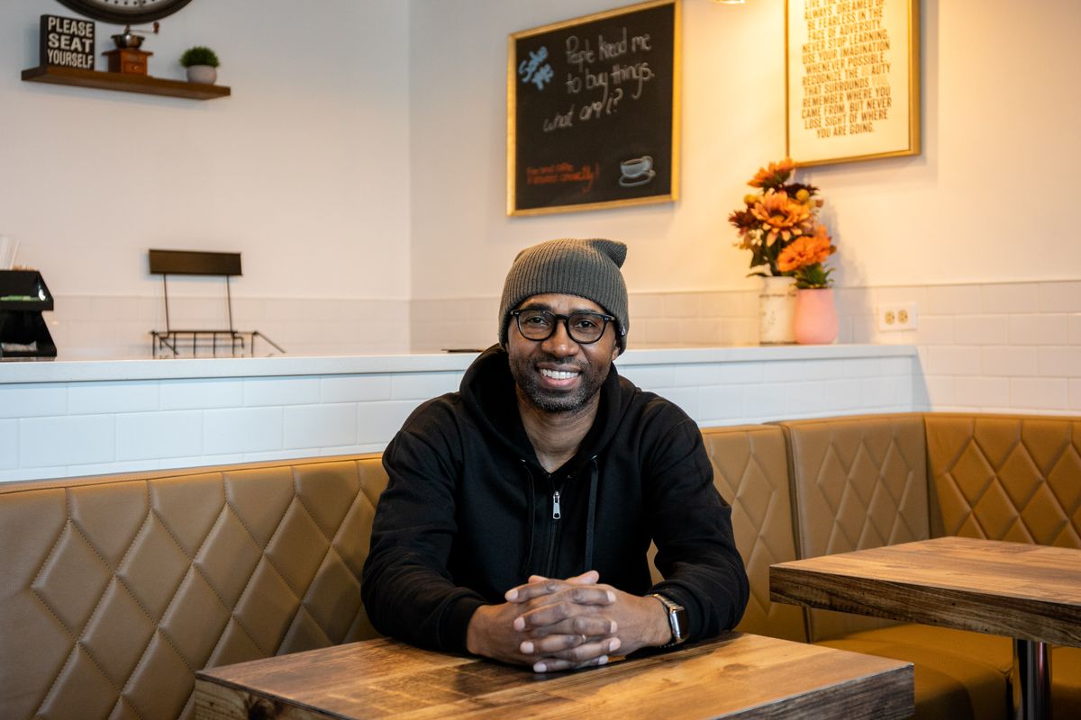 DeCarlo Pittman, owner of Little Sandwich House, which opened last summer in the Bronzeville neighborhood, is seen in this photo, Friday afternoon, Jan. 7, 2022.