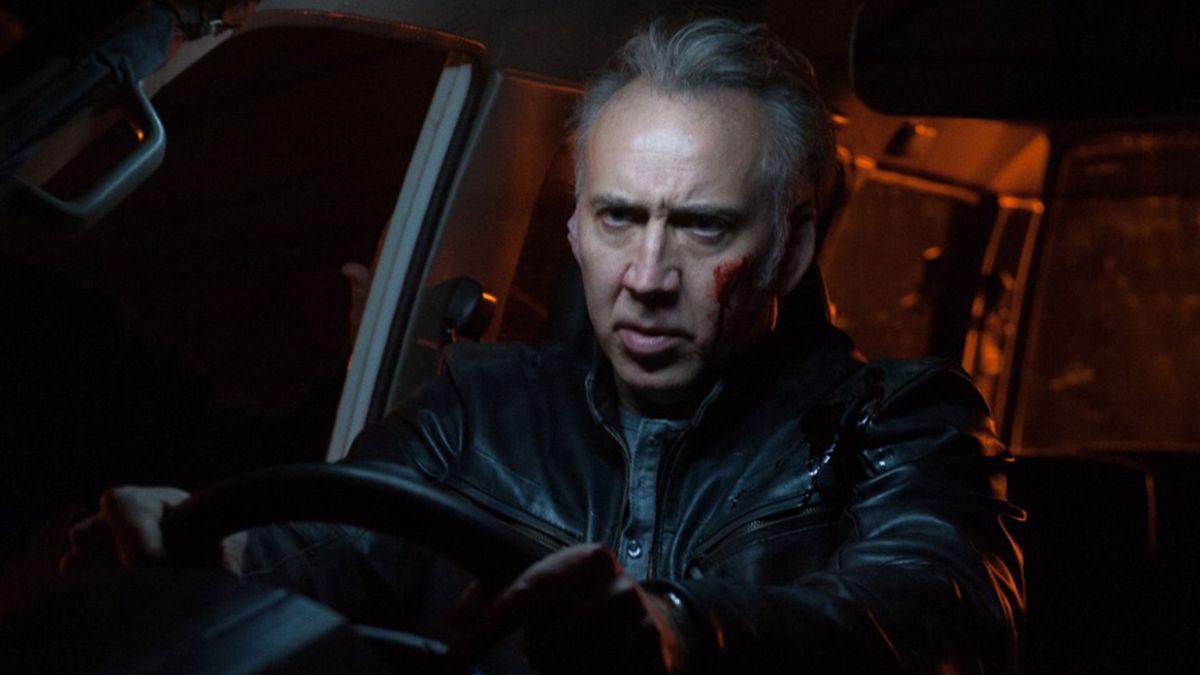 Nicolas Cage drives angry in Dying of the Light.
