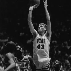 Mitch Smith (43) played for the University of Utah from 1985-1989 before going on to play 10 years of professional basketball in Europe.
