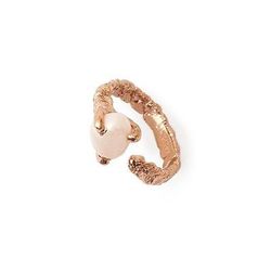 Unearthen mini sphere ring, <a href="http://www.shopcondor.com/unearthen-mini-sphere-ring-pearl-rosegold-6.html">$242</a> at Condor