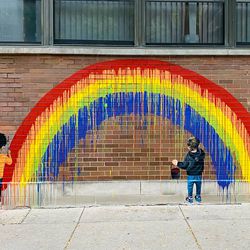 Ryan Tova Katz’s mural “Rainbow Kids” at 1250 W. Grace St., completed in October 2020.