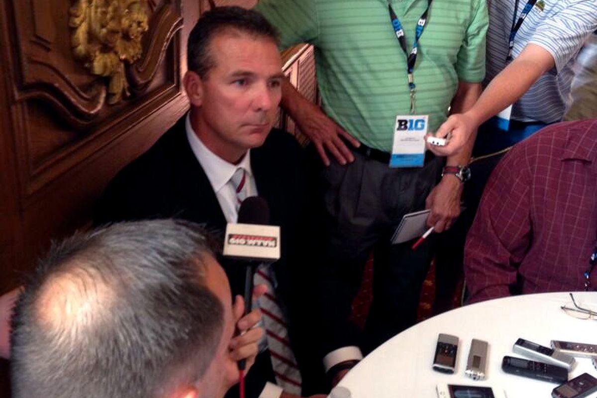 Urban Meyer, thrilled to be back at it.