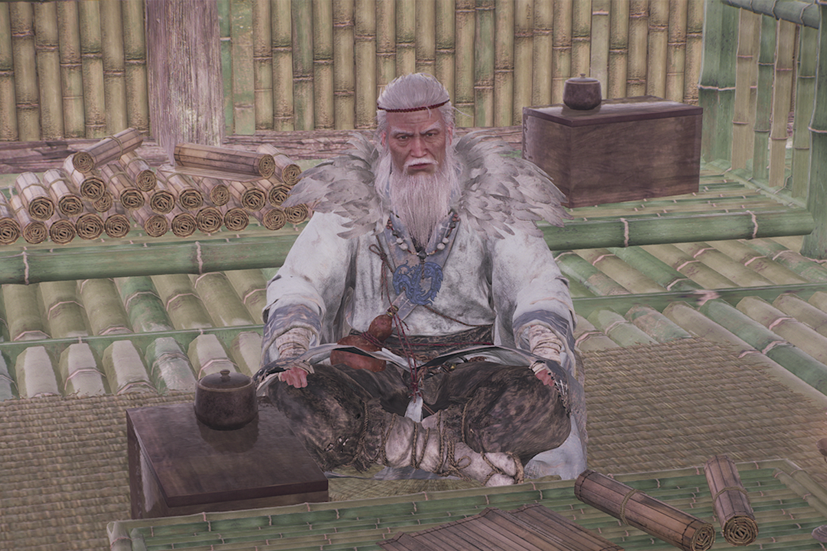 Wo Long’s Zuo Ci the Immortal Wizard sitting down for some tea