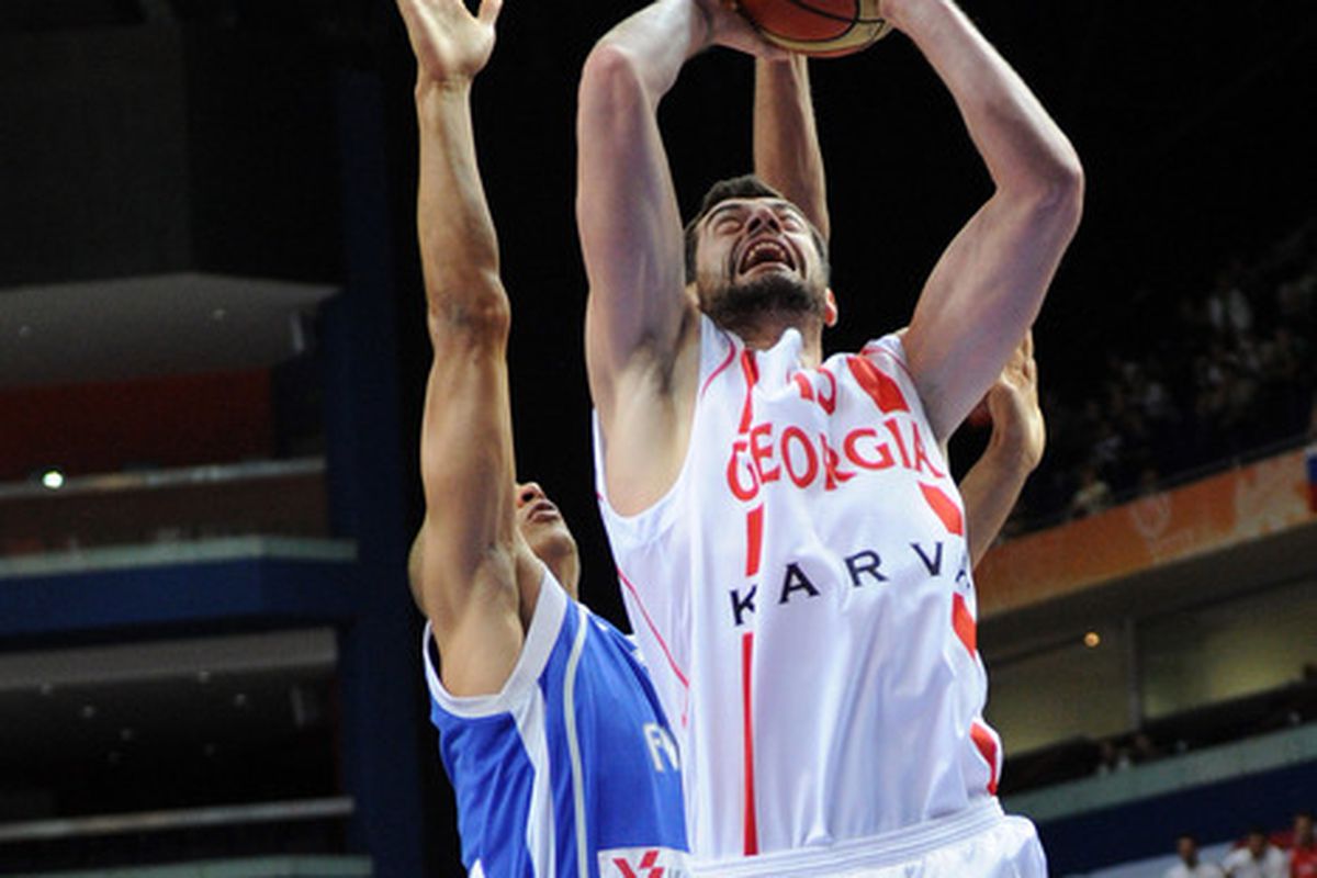 Was Nikoloz Tskitishvili (pictured here playing for his home country of Georgia) the biggest bust in Nuggets history?